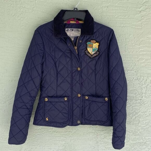 Joules Women's Quilted Jacket Navy Blue Size 6 Mid-Length Casual - Picture 1 of 12